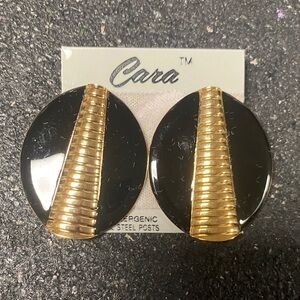 Cara 90s Black and Gold Earrings